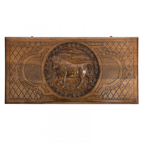 Нарды резные "Зодиак Телец" Нарды резные "Зодиак Телец"